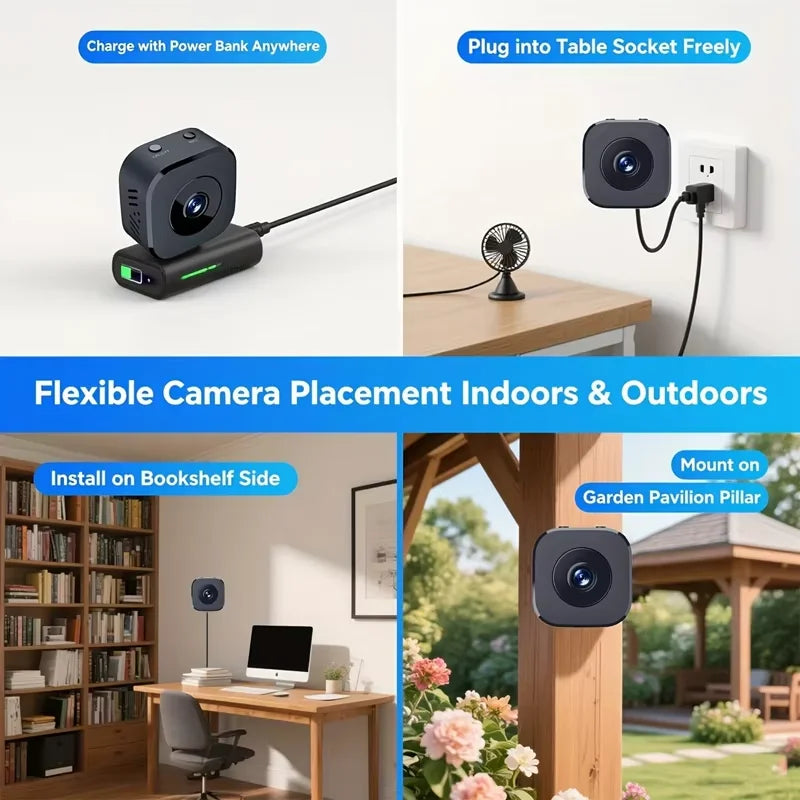 New Mini 6K WiFi Security Camera Full HD Surveillance Cam Two-way Audio Motion Detection Infrared Night Vision Home Monitor