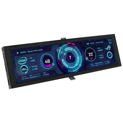 TURZX 8.8 Inch USB Secondary Screen Type-C Desktop Extended Display TF Card Play 1920*480 IPS LCD CPU RAM GPU Monitor NO AIDA64