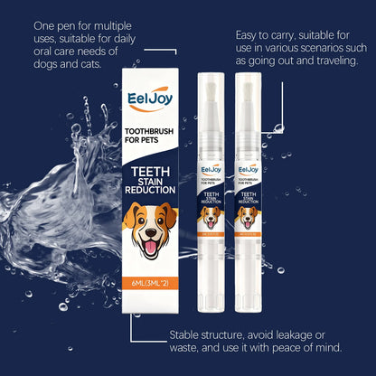 Pet Teeth Cleaning Pen Plant‑Based Mild Reduce Tartar Stain Fresh Breath Portable Oral Care for Dogs Cats Daily Dental Cleaner