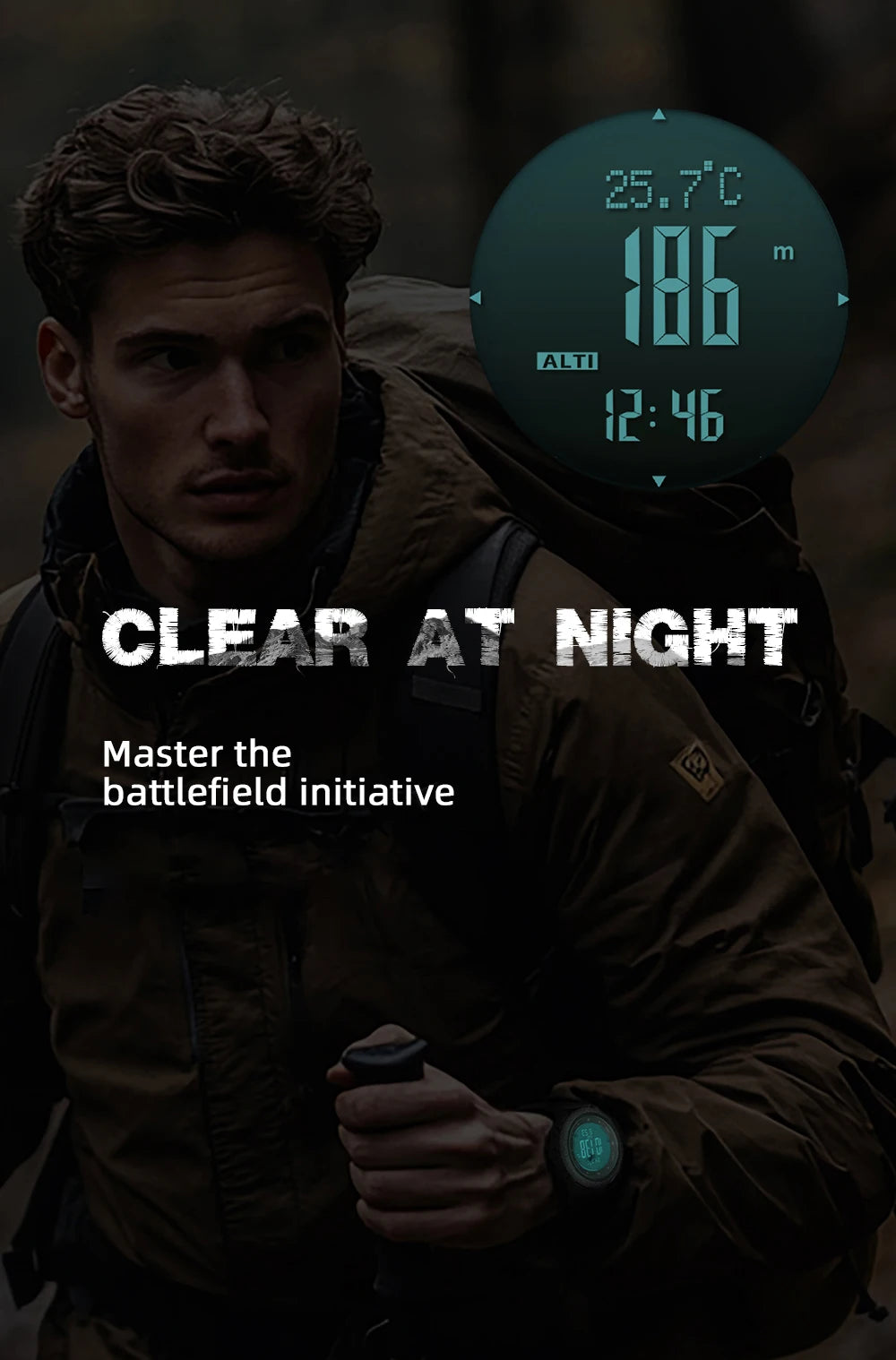 NORTH EDGE APACHE-46 Men Digital Watch Outdoor Sports Running Swimming Outdoor Sport Watches Altimeter Barometer Compass WR50M