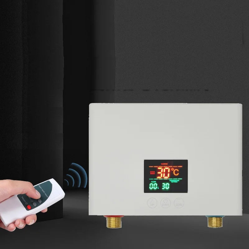110V 220V Instant Water Heater Kitchen Bathroom Wall Mounted Electric Water Heater Hot Water Shower with LCD Temperature Display