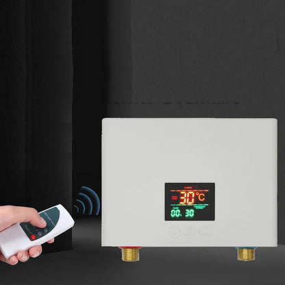 110V 220V Instant Water Heater Kitchen Bathroom Wall Mounted Electric Water Heater Hot Water Shower with LCD Temperature Display