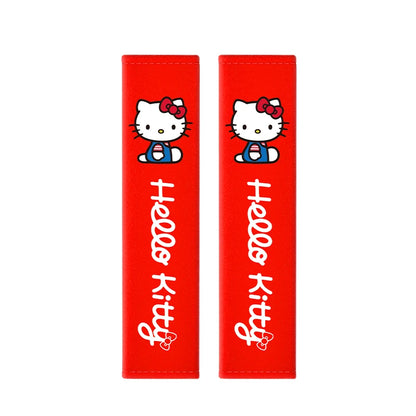 Hello Kitty Car Seat Belt Covers 2Pcs Soft Auto Seatbelt Shoulder Pads Universal Car Interior Accessories for Decoration Comfort
