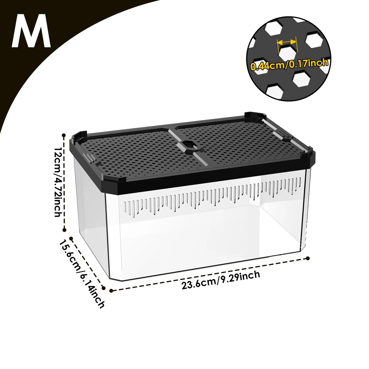 Magnetic Reptile Breeding Box with Sliding Cover Universal Design for Lizards Geckos Horned Frogs Snakes And Spiders