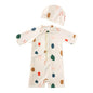 Baby Toddler One-piece Swimsuit With Hat Cartoon Print Kids Short Sleeve Zipper Swimwear Sun Protection For 0-7Y Boys Girls