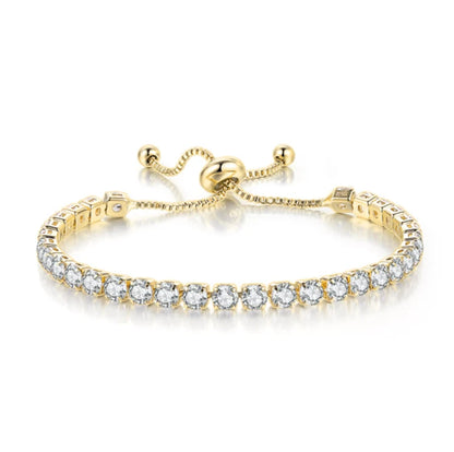 Adjustable Colorful Birthstone Tennis Bracelets for Women 4MM Crystal Bangle Female Hand Chain Trend Jewelry Accessories H133