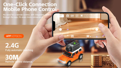 WLtoys 1/64 Mini RC Car with 720P FPV Camera Wifi APP Control 2.4G Reomte Contorl Racing Vehicle Toy for Children 6405 6406