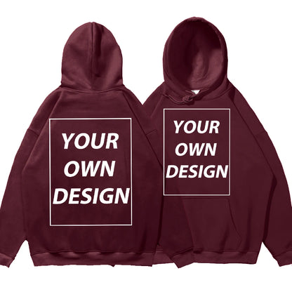 Customized DIY Print Men Woman Autumn Winter Hoodies Casual Classic Pullovers Simple Comfy Streetwear Soft Warm Sports Clothing