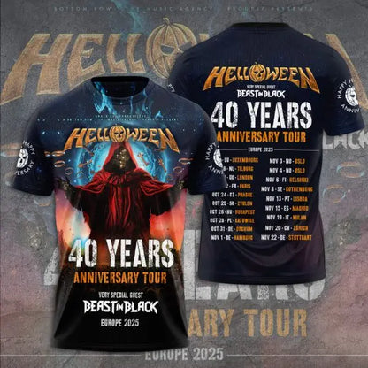Classic Rock Helloween T-shirts Male 3D Print Men Women Hip Hop Trend Short Sleeve TShirt Street Loose Parent-child Short Sleev