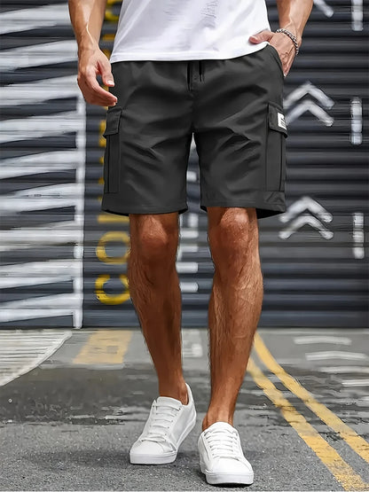 Big Pocket Men's Shorts Casual Work Cool Pants with Point Loose Fit Clothing Waist Sports Male Outfit Shorts