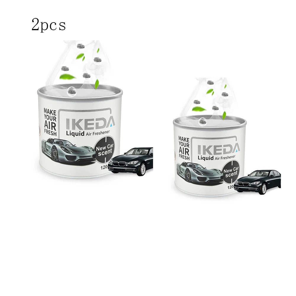 IKEDA 120ml Liquid Air Freshener with New Car Scent, Powerful Deodorizer for Car, Removes Cigarette Pet Odors, Continuous Freshn