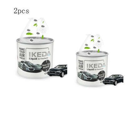 IKEDA 120ml Liquid Air Freshener with New Car Scent, Powerful Deodorizer for Car, Removes Cigarette Pet Odors, Continuous Freshn