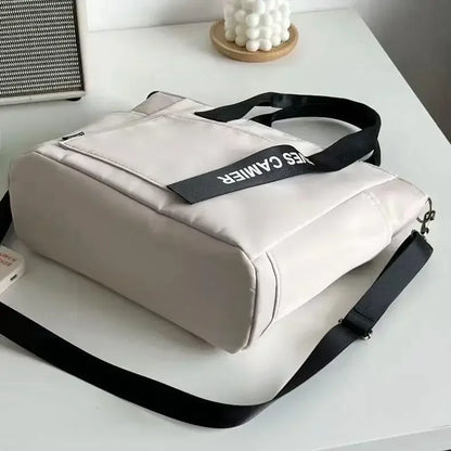 New Casual Tote Large Capacity Shoulder Bag Nylon Waterproof Canvas Handbag Simple Fashion Messenger Bags For Schoolgirl