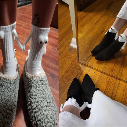 Magnetic Holding Hands Socks Novelty Funny Women Men Couple Socks Valentine's Gifts For Couples,Anniversary,Best Friends,Teens