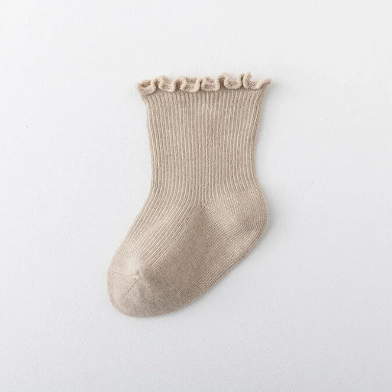 1Pair/lot New Boys and Girls Solid Color Baby Socks