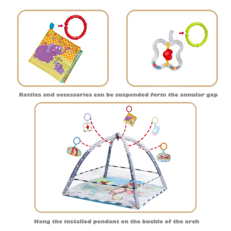 Baby Fitness Frame For Children Play Mat Rack Crawling Blanket Infant Play Rug Gift Kids Activity Gym Mat Kids Toys
