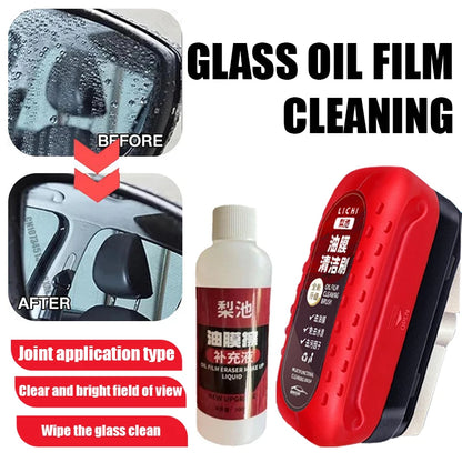 Car Windshield Cleaning Brush Glass Oil Film Remover Front Dashboard Side Window Rearview Mirror Cleaning Agent Water Repellent