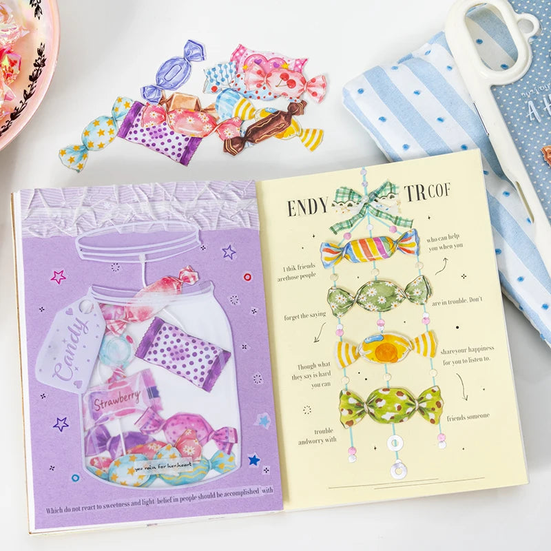 Candy Shaped Sticker Pack, Sweet Style Stickers for Junk Journal Decoration, Decorative Stickers for Water Cups, Photo Frames