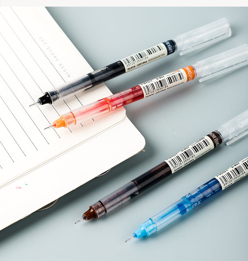 12 Color/set Student School Office Stationery Fine Nib Gel Pen Big Ink Capacity Ballpoint Pen Straight Liquid Rollerball Pen