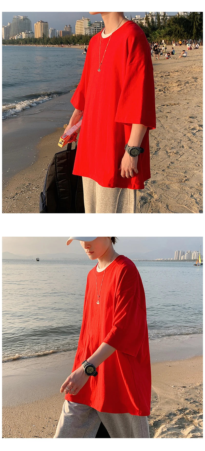 Oversized Summer Short Sleeve Men's T Shirt New Fashion Solid Loose O-Neck T Shirts Mens Cotton Hip Hop Streetwear Top Tees 5XL