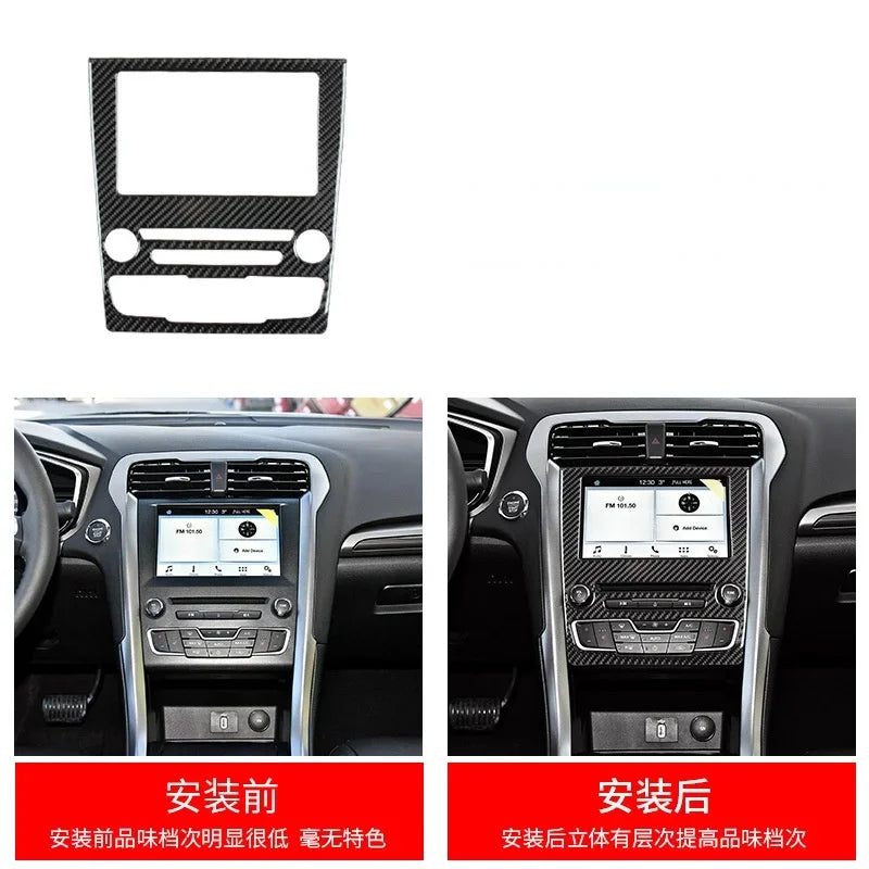 Fit for Ford Fusion Mondeo 2013–2019 Carbon Fiber Style ABS Interior Panel Cover Trim Stickers Car Decor Accessories
