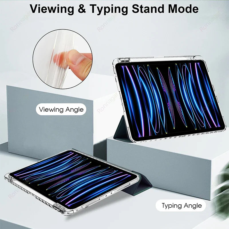 With Pencil Holder Case for iPad A16 A19 12th 11th 2026 Air11 13 Air8 M4 M3 M2 Pro11 12.9 13 M4 M5 Air4 5 10 9 8 7 9.7 10.2 10.5