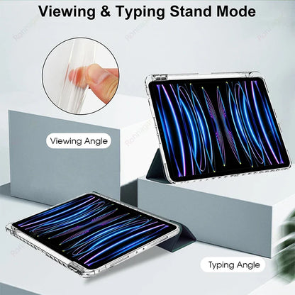 With Pencil Holder Case for iPad A16 A19 12th 11th 2026 Air11 13 Air8 M4 M3 M2 Pro11 12.9 13 M4 M5 Air4 5 10 9 8 7 9.7 10.2 10.5