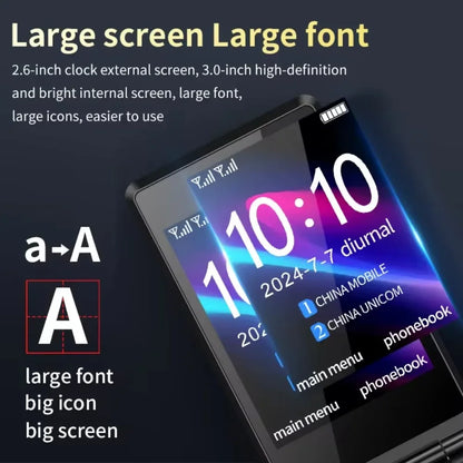 YeeMI M7+ 4G Rugged Feature Phone Big Button Full Band Flip Phone Dual SIM Dual Screen Cellphone For Old Man 6800mAh Big Battery