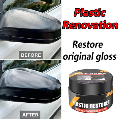 Car Plastic Restorer Crystal Clear Auto Interior Leather & Panel Renewal Wax Coating Agent Back To Black Gloss Car Wax Polish