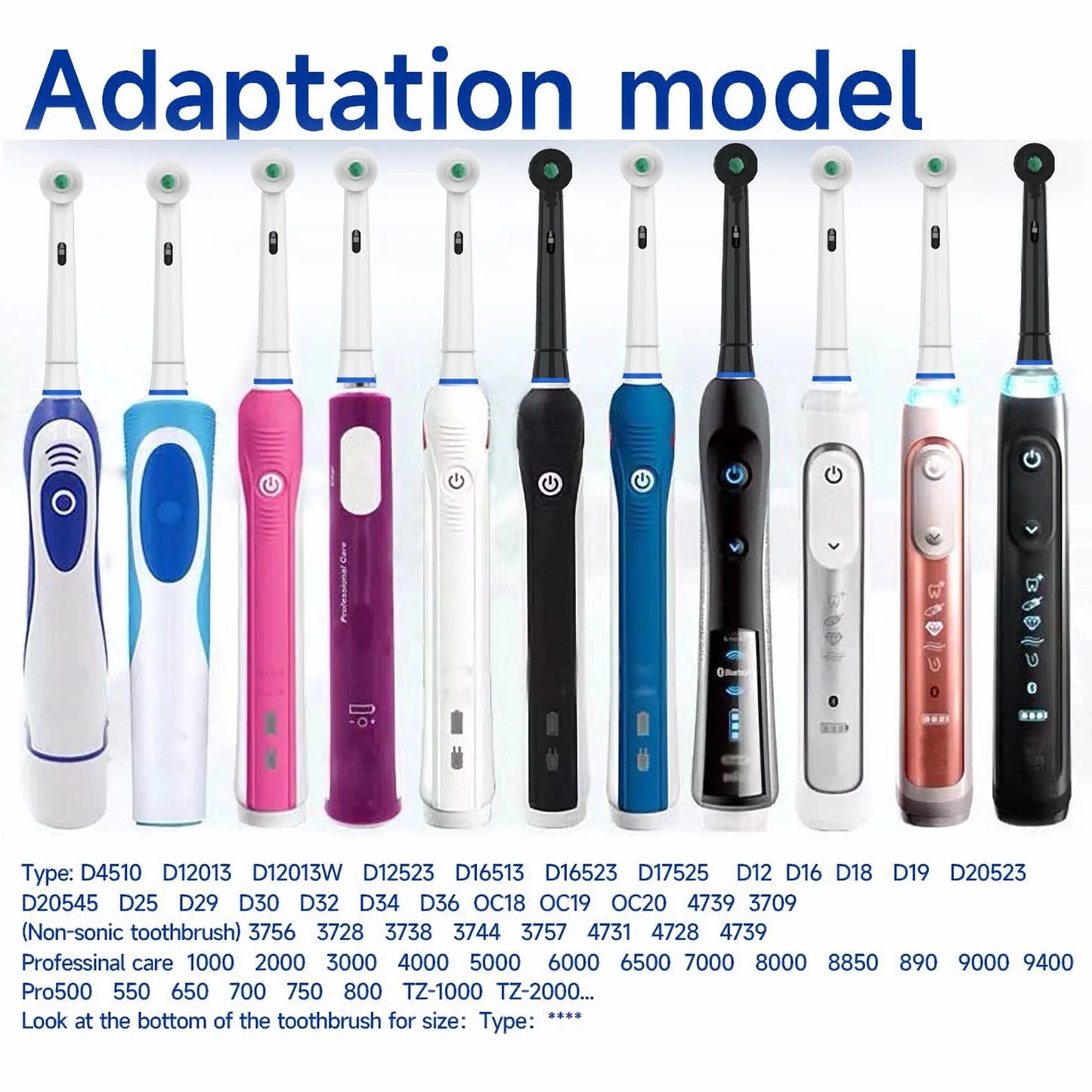 Replacement Brush Heads for Interdental/Braces Teeth, Oral Hygiene Wisdom Tooth Fissures, and Orthodontic Tip D100/D25/D30/D32