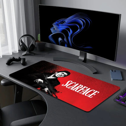 S-Scarface Tony Montana Mouse Pad Large Desk Mat Keyboard Ergonomic Office Rubber PC Non-slip Anti-fray Home Custom Best Price