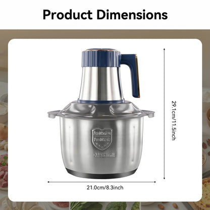 Podofo 5L Electric Meat Grinder Food Chopper Vegetable Chopper 5 Speed 6 Blades Meat Mincer Mixer Electric Dicer Stainless Steel