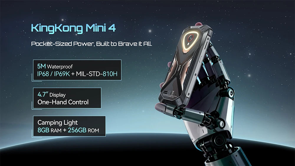 Mini Smartphone Android 15 Cubot KingKong MINI 4, 4.7-Inch Screen, 90Hz, 4700mAh Battery, Up to 20GB RAM+256GB ROM, Phone, NFC