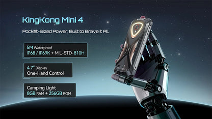 Mini Smartphone Android 15 Cubot KingKong MINI 4, 4.7-Inch Screen, 90Hz, 4700mAh Battery, Up to 20GB RAM+256GB ROM, Phone, NFC