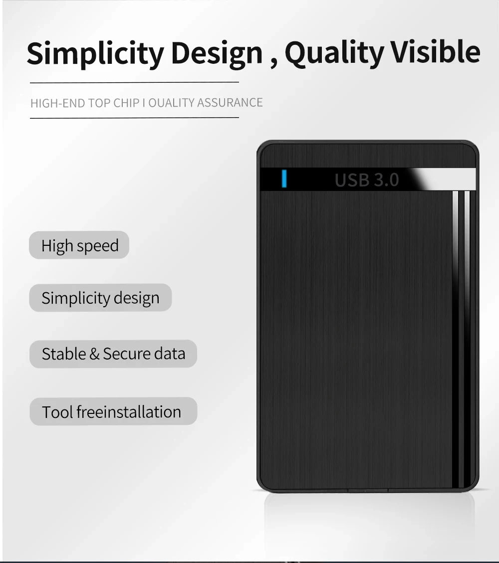 2.5" HDD Enclosure SATA to USB 3.0 External Mobile Hard Drive Case for Laptop PC 5Gbps Speed Enclosure SATA SSD HDD Storage Case