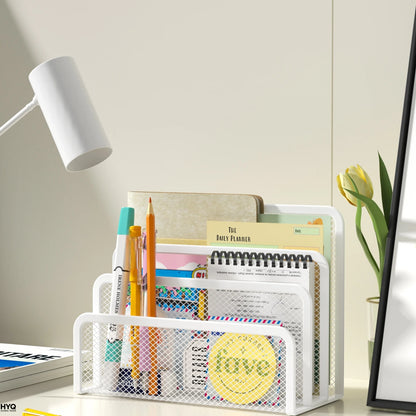 Papers Trays Notebook Stand Rack Desk 3-layer Black Metal Iron Mesh Holder for Magazine Document File Book Rack Organizer Office