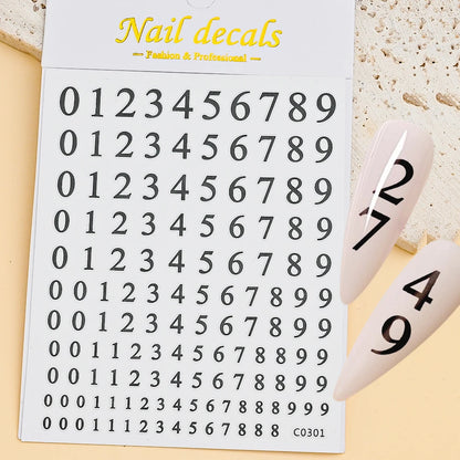 3D Glittery Gothic Letter Design Nail Art Stickers Uppercase Alphabet Letters Artistic Designs DIY Nail Art Decals Decoration #1