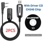 Original Baofeng USB Programming Cable With Driver CD for UV-5R BF-888S 5RH 82 UV 17 21 PRO Quansheng UV-K5 UV-K6 Walkie Talkie