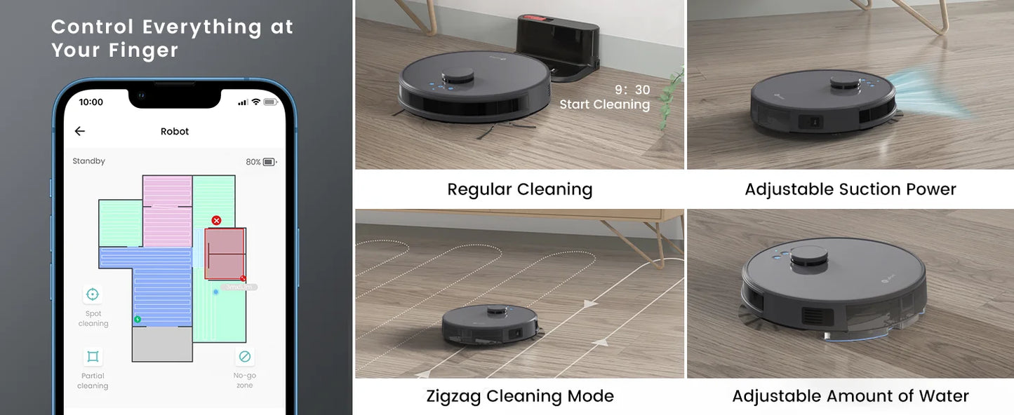 Lefant M1 LDS Robot Vacuum Cleaner with Multi Plane Mapping, 4000Pa Suction,Schedule, App/Alexa Control, for Pet Hair