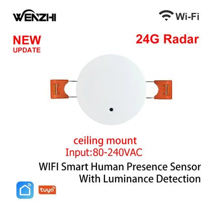 ZigBee Wifi MmWave Human Presence Motion Sensor With Luminance/Distance Detection 5/110/220V Tuya Smart Life Home Automation