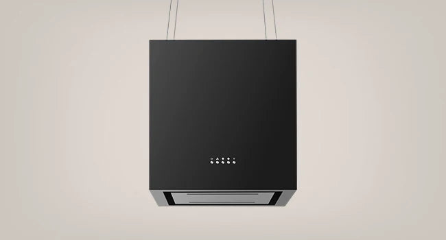 Salos gaubtas 700/800m³/h, A+ energija, 5 sluoksnių filtras, LED, be ortakių, juodas, CE, mygtukas