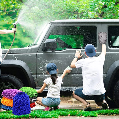 Microfiber Car Wash Mitt Double Sided Chenille Auto Gloves Ultra Absorbent Sponge Scratch Free Cleaning Towel Soft Detailing Mitten