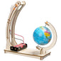 DIY STEM Earth Model Day Night Cycle Educational Globe Toy Wooden Handmade Toy Science Kit for Kids Classroom Physics Learning