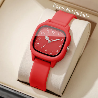 1/3/10PCS Fashion Silicone Band Women Quartz Watches Set Casual Arabic Dial Wristwatch for Girls Clock Reloj Hombre（Without Box）