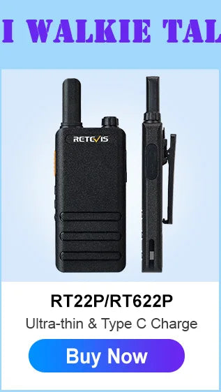 Retevis RT622 Mini Walkie Talkie 4 Pcs Walkie-talkies PMR446 FRS Portable Two Way Radio Communication Radio for Restaurant Hotel