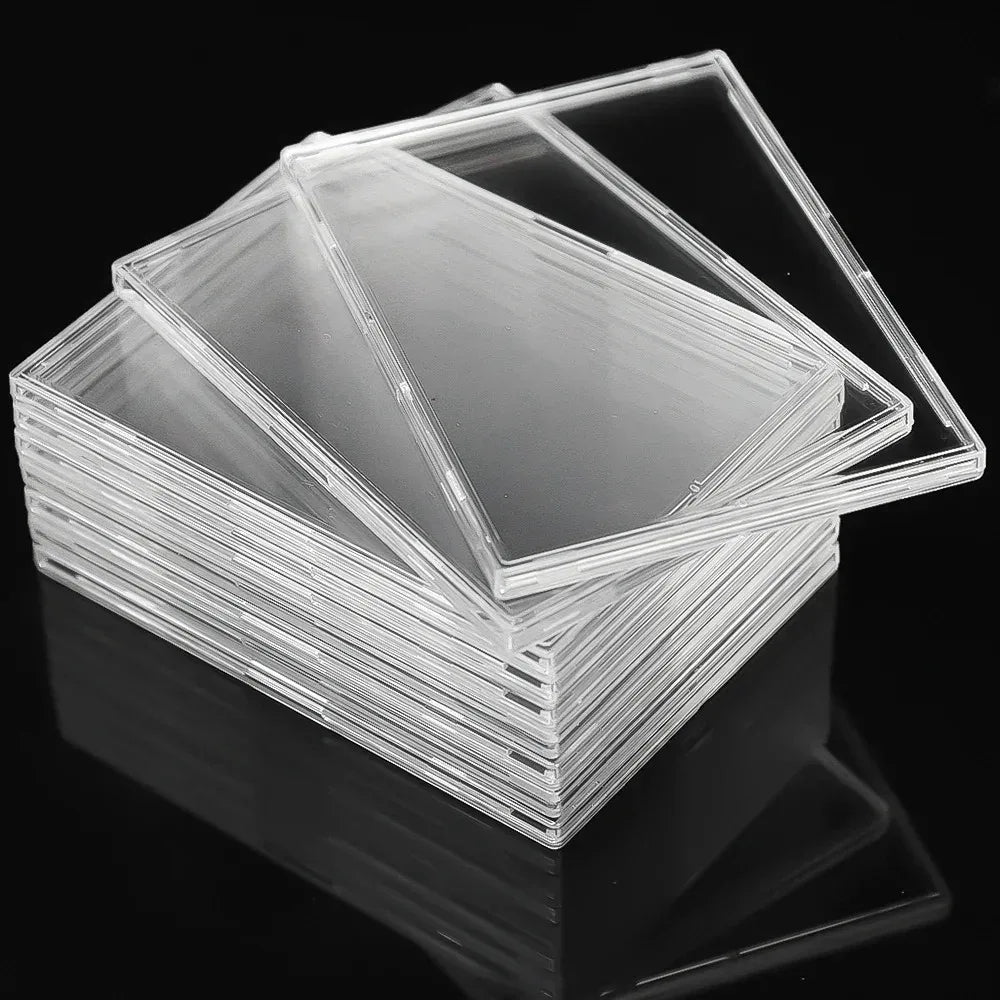 Transparent acrylic card storage clip-type game sports trading card display box K-pop idol photo protective cover non-magnetic