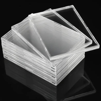 Transparent acrylic card storage clip-type game sports trading card display box K-pop idol photo protective cover non-magnetic