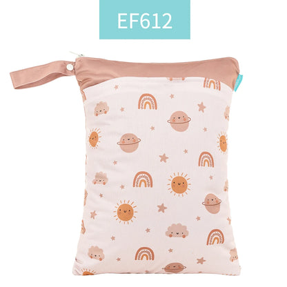 HappyFlute Baby Diaper Bags Double Zippered Wet/Dry Bag Waterproof Wet Cloth Diaper Backpack Reusable Diaper Cover WetBag