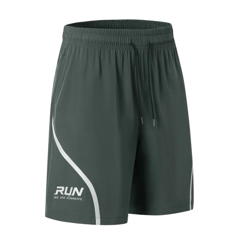 Muscle Fitness Casual Running Five-point Pants Men Reflective Stripe Basketball Training Quick-drying Breathable Training Shorts