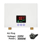 110V 220V Instant Water Heater Kitchen Bathroom Wall Mounted Electric Water Heater Hot Water Shower with LCD Temperature Display